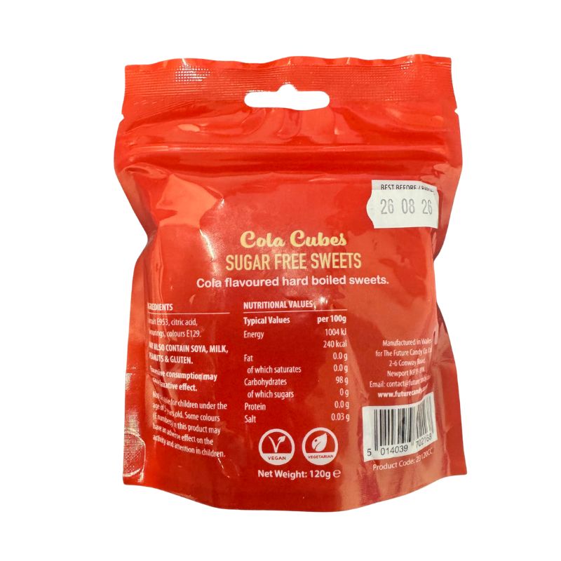 Zero Sugar Free Cola Cubes 120g Candy Hard Boiled Sweets