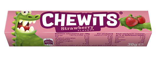 Chewits Strawberry Flavour Stick Pack 30g