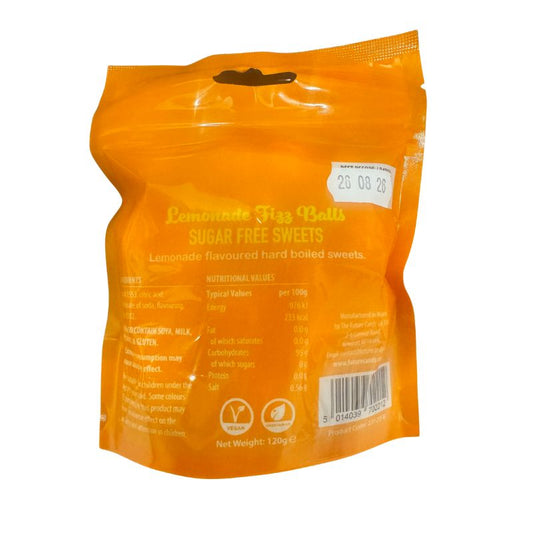 Zero Sugar Free Lemonade Fizz Balls 120g Candy Hard Boiled Sweets