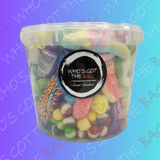 Freeze dry bucket of sweets for cake topping
