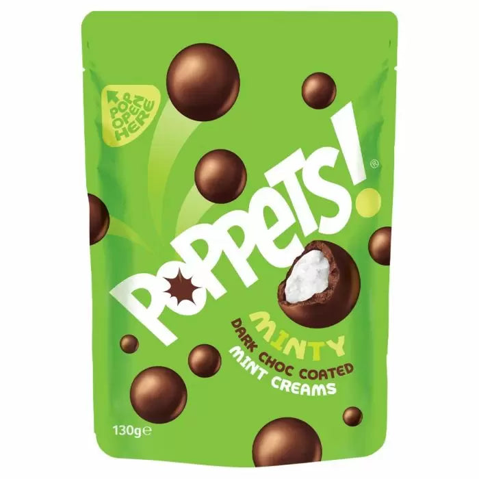 Poppets Dark Chocolate Coated Mint Creams Pouch 120g