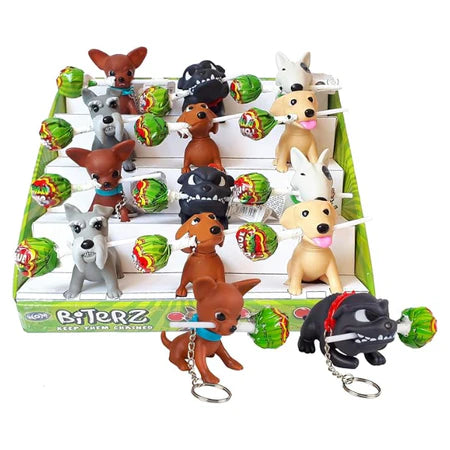 Biterz Dogz Strawberry Lollipops & Keychain 10.5g