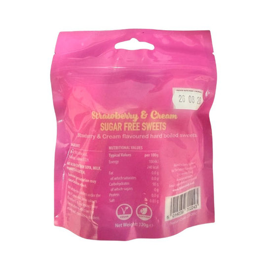 Zero Sugar Free Strawberry & Cream 120g Candy Hard Boiled Sweets