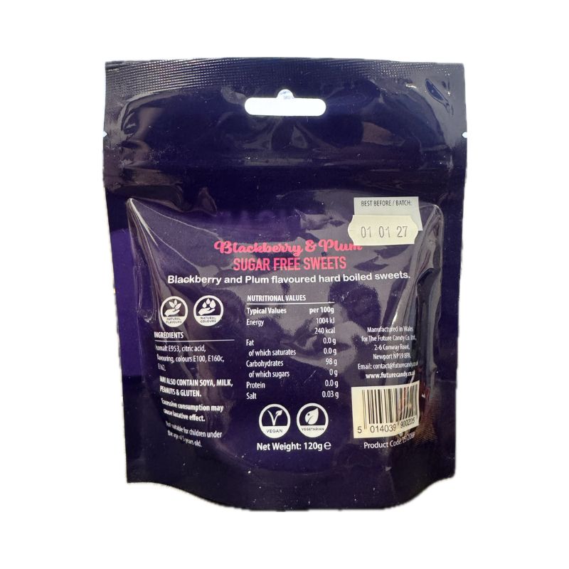 Zero Sugar Free Blackberry & Plum 120g Candy Hard Boiled Sweets