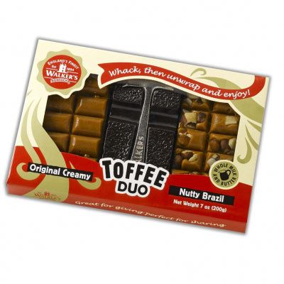 Walker's Nonsuch Toffee Duo Hammer Pack 200g 100g Original Creamy Toffee 100g Nutty Brazil Toffee