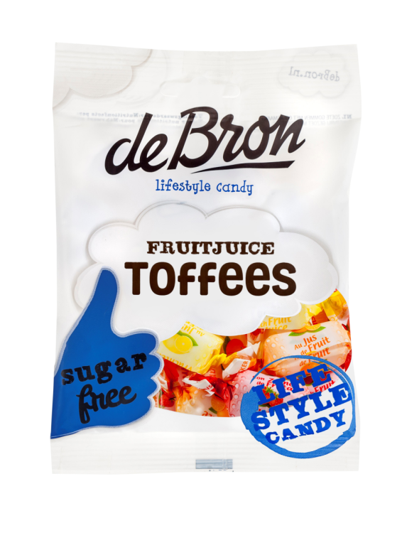 De Bron Sugar Free Fruit Juice Toffees 90g