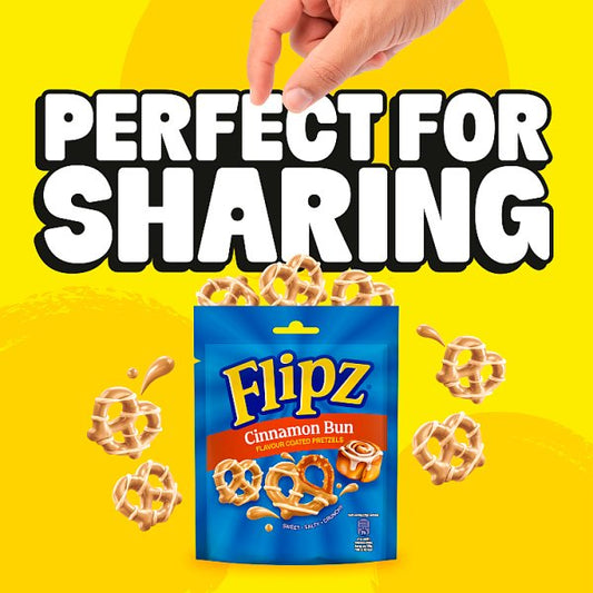 Flipz Cinnamon Bun Flavour Coated Pretzel Snacks £1.49 PMP 80g