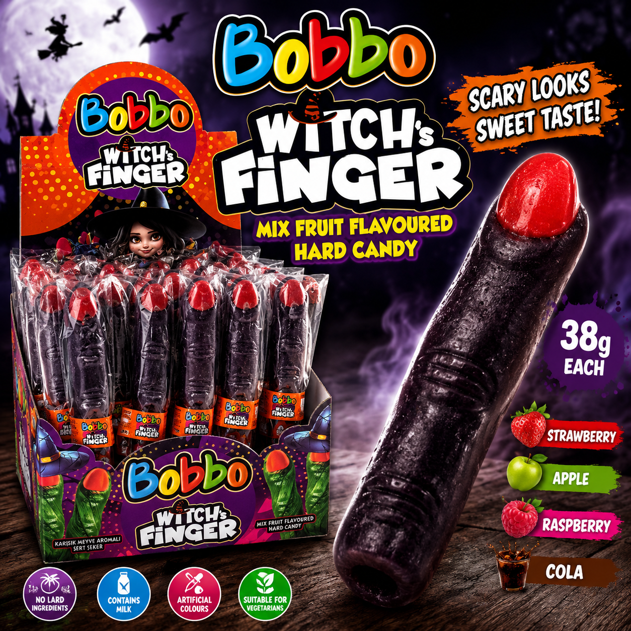 Bobbo Witch’s Finger 38g Halloween parties, trick or treat bags, spooky sweet boxes