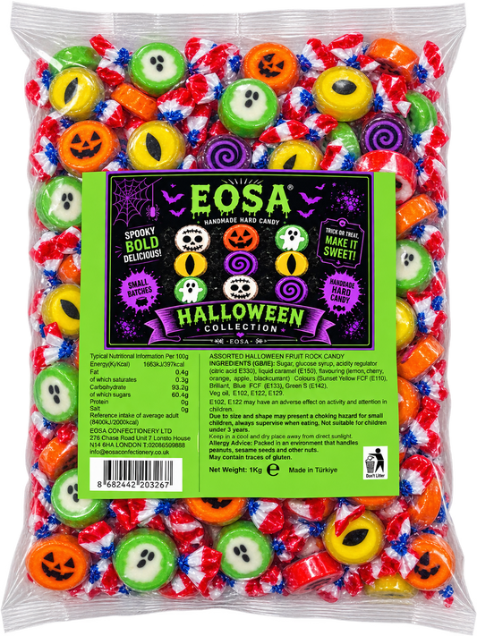 EOSA Halloween Collection Assorted Fruit Rock Candy ,2 x 1kg