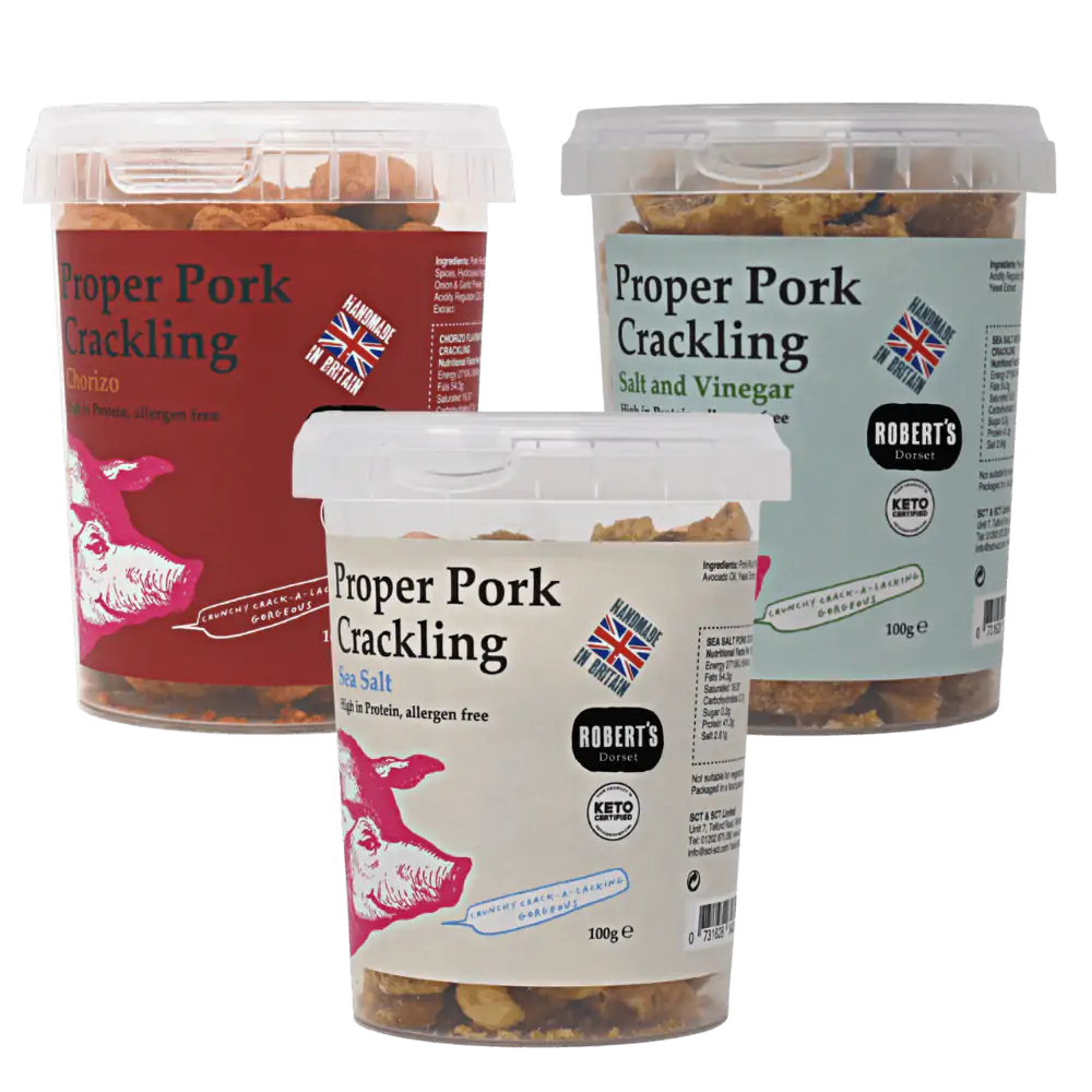 Proper Pork Crackling 100g Pot
