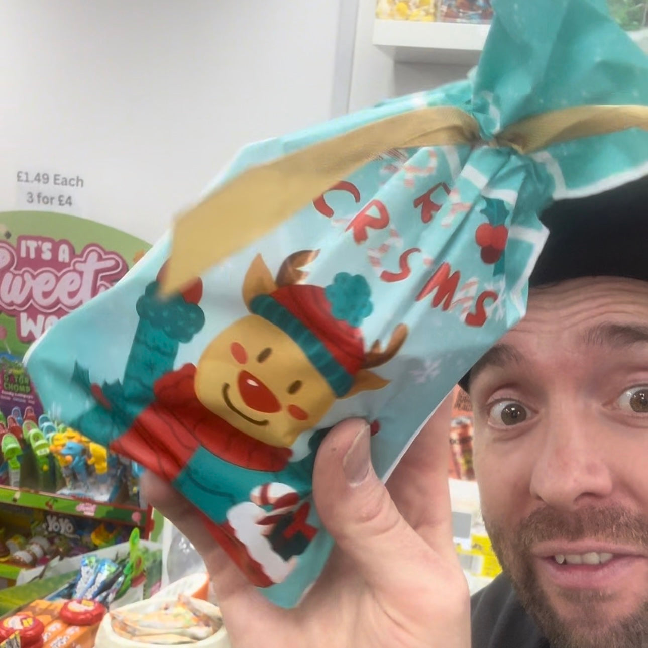 Christmas sweets sack filled