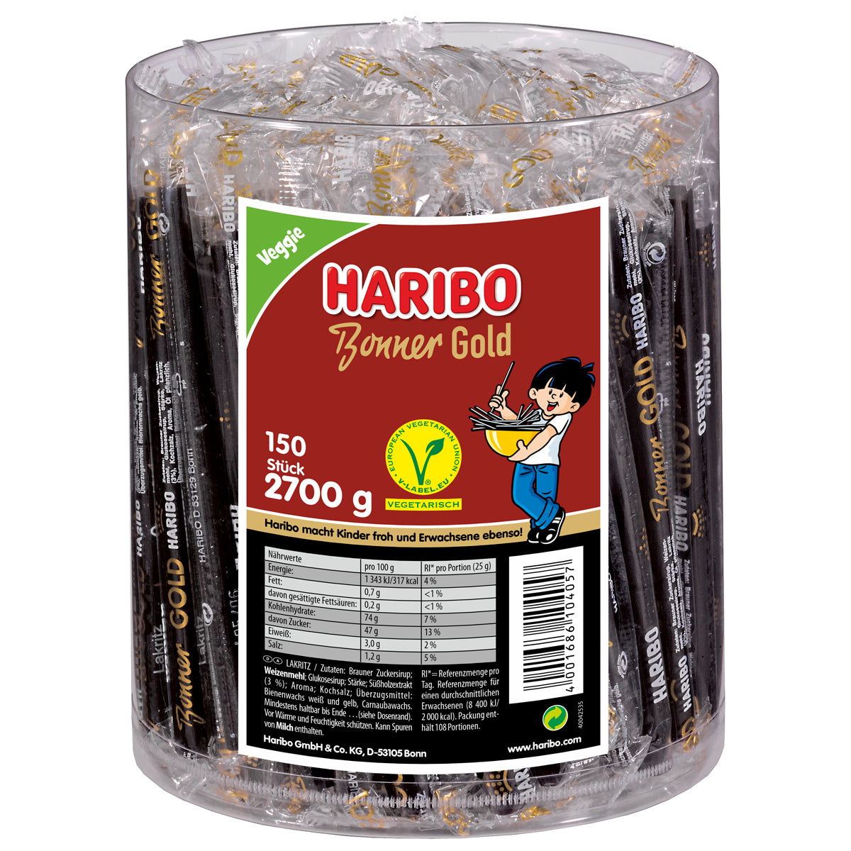 Haribo Bonner Gold Liquorice Single Lakritzstangen