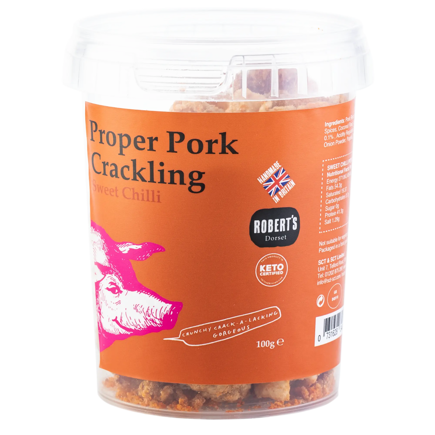 Proper Pork Crackling 100g Pot
