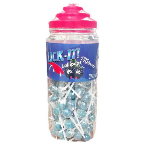 Lick-It Halal Sour Blue Raspberry 7g Lollies - 150 Count Halal