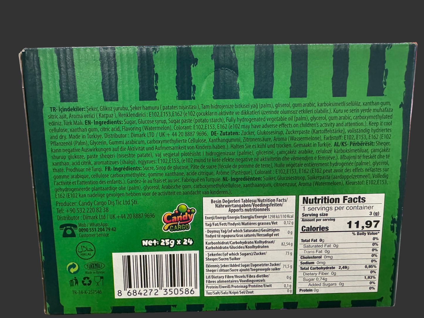 Pappi Watermelon Candy Lollopop Single 25g Halal