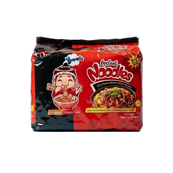 5 Pack Yummys Spicy Chicken Flavour Instant Noodles 65g x5