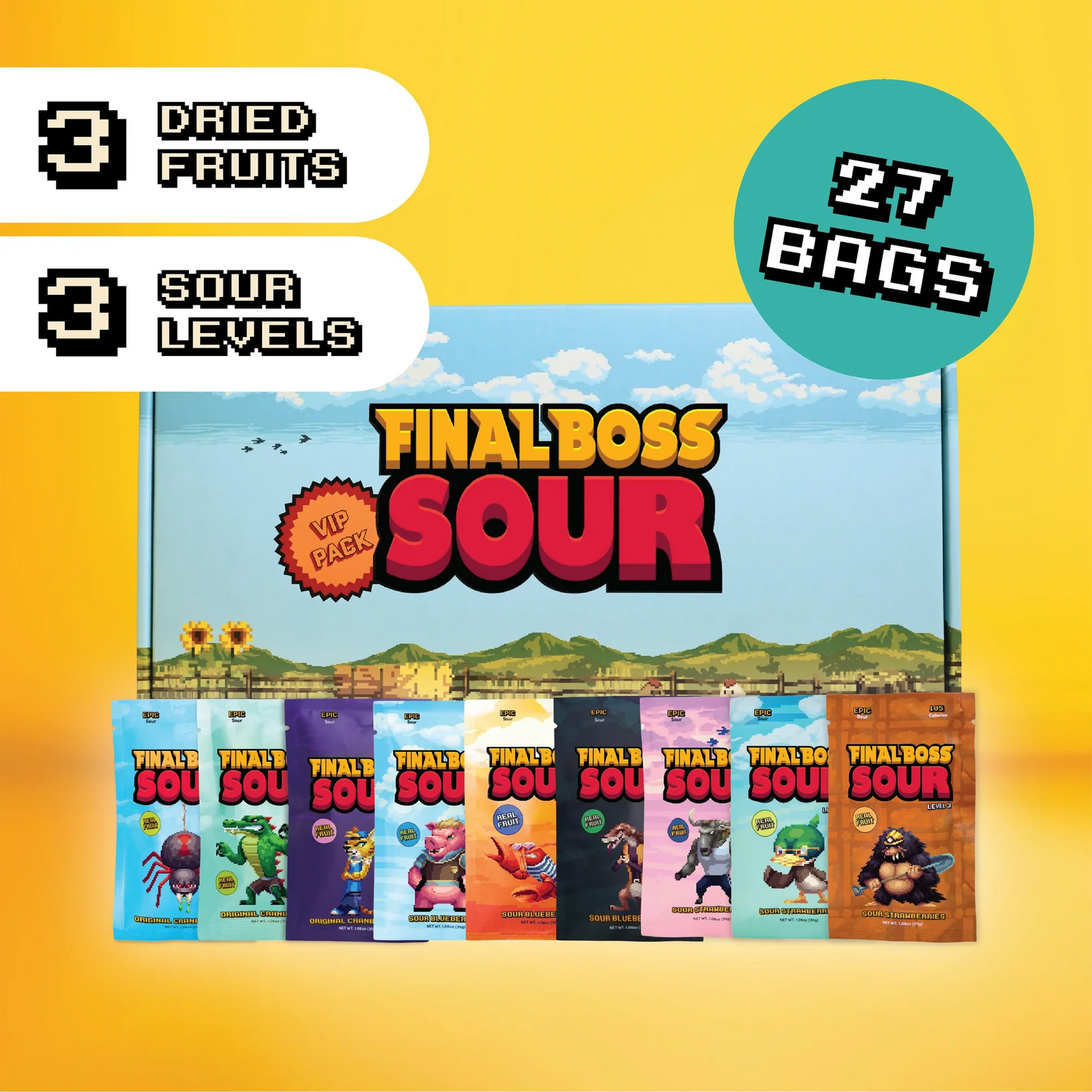 Final Boss Sour Dried Fruit Box (27 Pack)