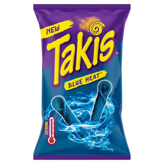 Takis Blue Heat Seasoned Chilli and Lime Flavour Fried Corn Snack 180g