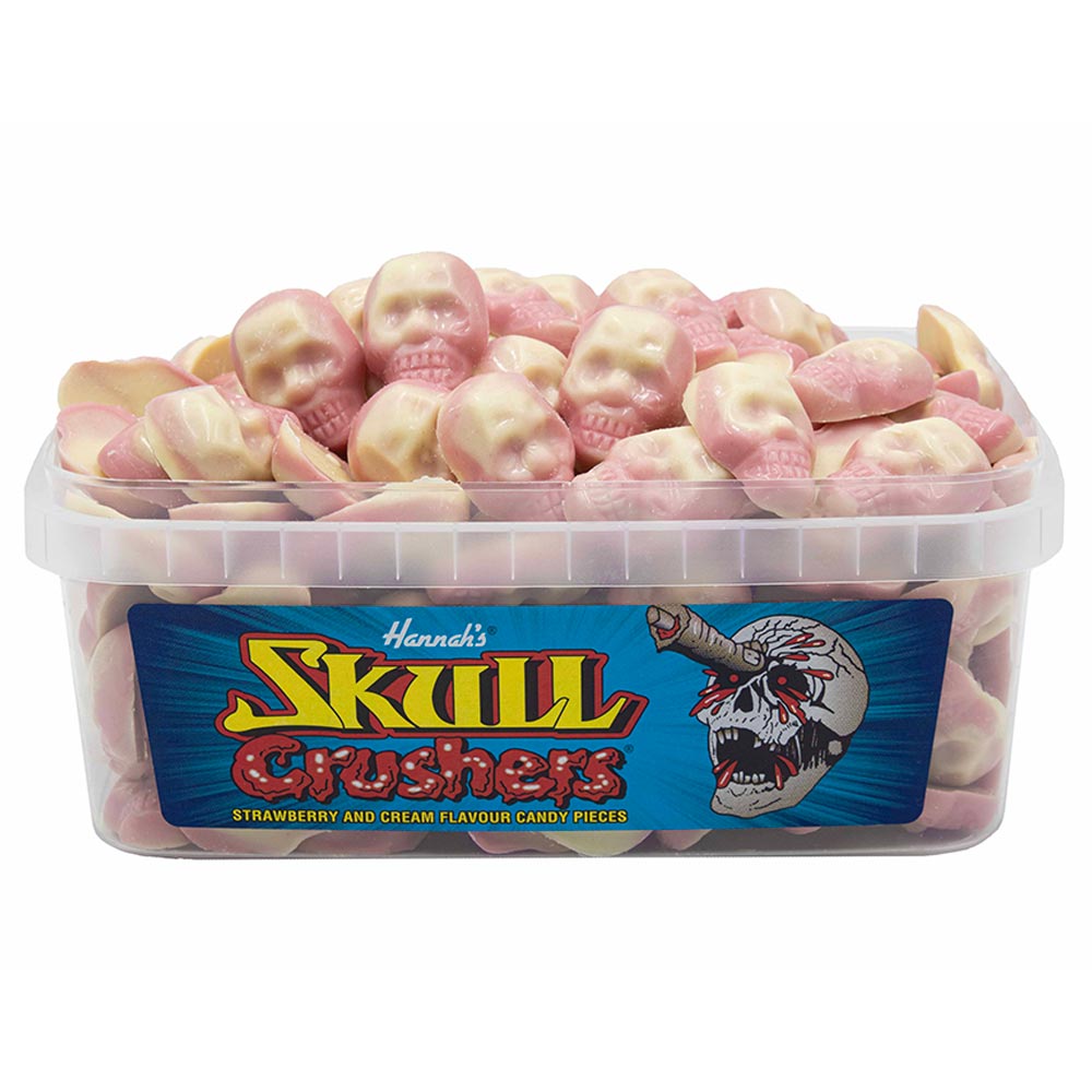 Hannah's Skull Crushers Tub 600g Chocolate & And Cream Flavoured Candy
