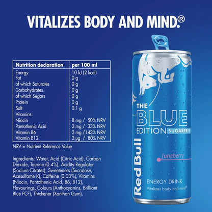 Red Bull Energy Drink Sugar Free Blue Edition Juneberry 250ml