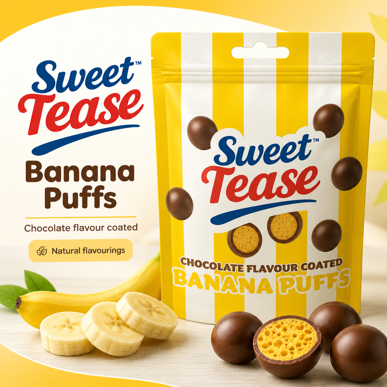 Sweet Tease Banana Chocolate Flavour Puffs