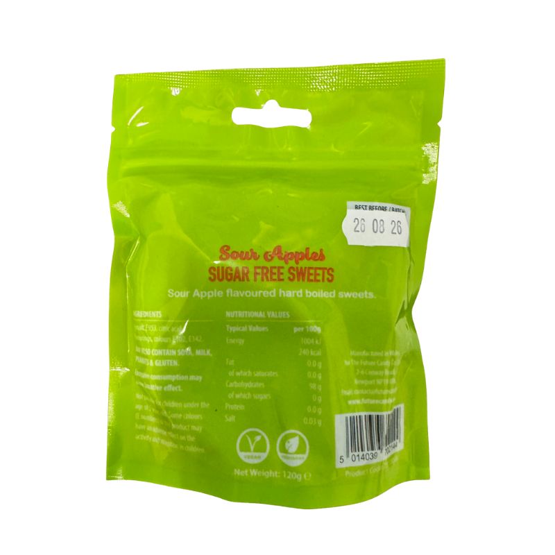 Zero Sugar Free Sour Apples 120g Candy Hard Boiled Sweets