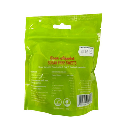 Zero Sugar Free Sour Apples 120g Candy Hard Boiled Sweets