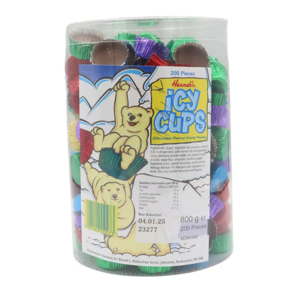 Hannah's Icy Chocolate Flavour Cups Full Jar. (Will be Bagged if posted.)