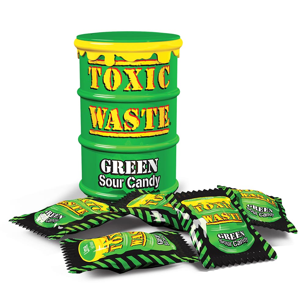 Toxic Waste Green Sour Candy Drum 42g