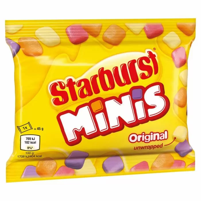Starburst Minis Original Fruit Chews Bags 45g