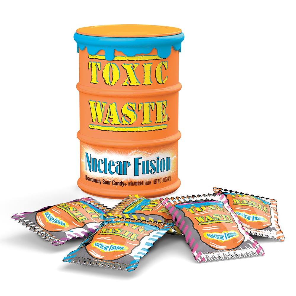 Toxic Waste Orange Nuclear Fusion Sour Candy Drum 42g