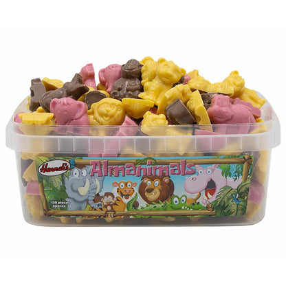 Hannah's Zoo Animals Tub 600g Chocolate & And Cream Flavoured Candy