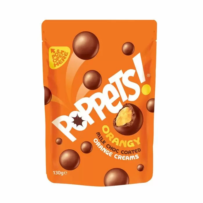 Poppets Orangy Milk Chocolate Coated Orange Creams Pouch 120g