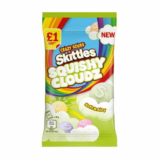 Skittles Crazy Sours Squishy Cloudz Fruit Sweets Treat Bag 70g