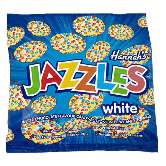 Hannah's White Jazzles Bag 140g Chocolate & And Cream Flavoured Candy