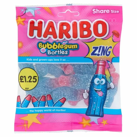Haribo Bubblegum Bottles Zing 160g