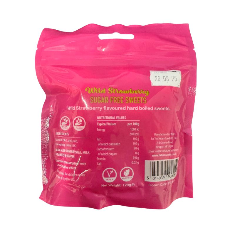 Zero Sugar Free Wild Strawberry 120g Candy Hard Boiled Sweets