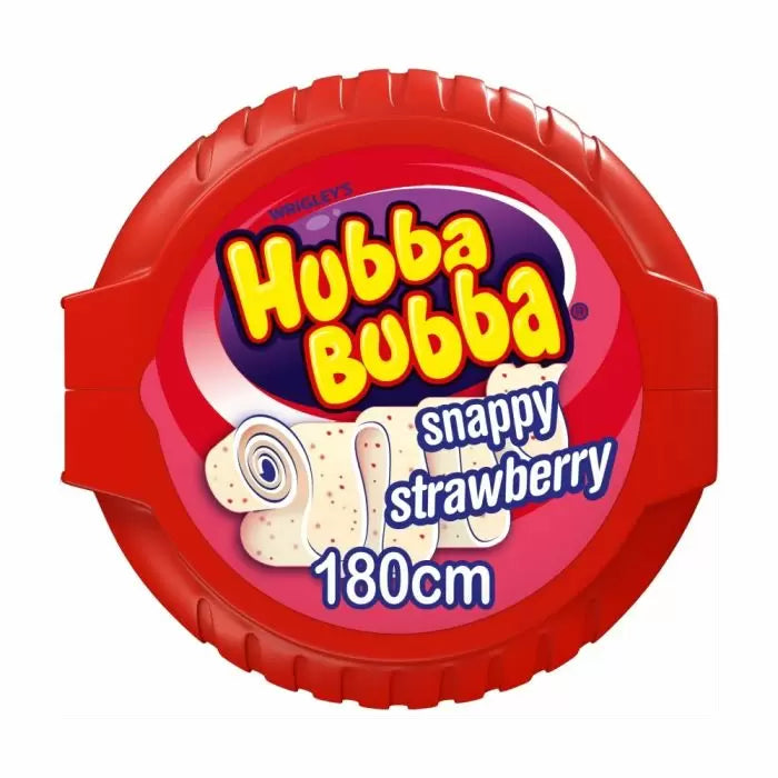 Hubba Bubba Snappy Strawberry Bubble Gum Mega Long Tape 56g