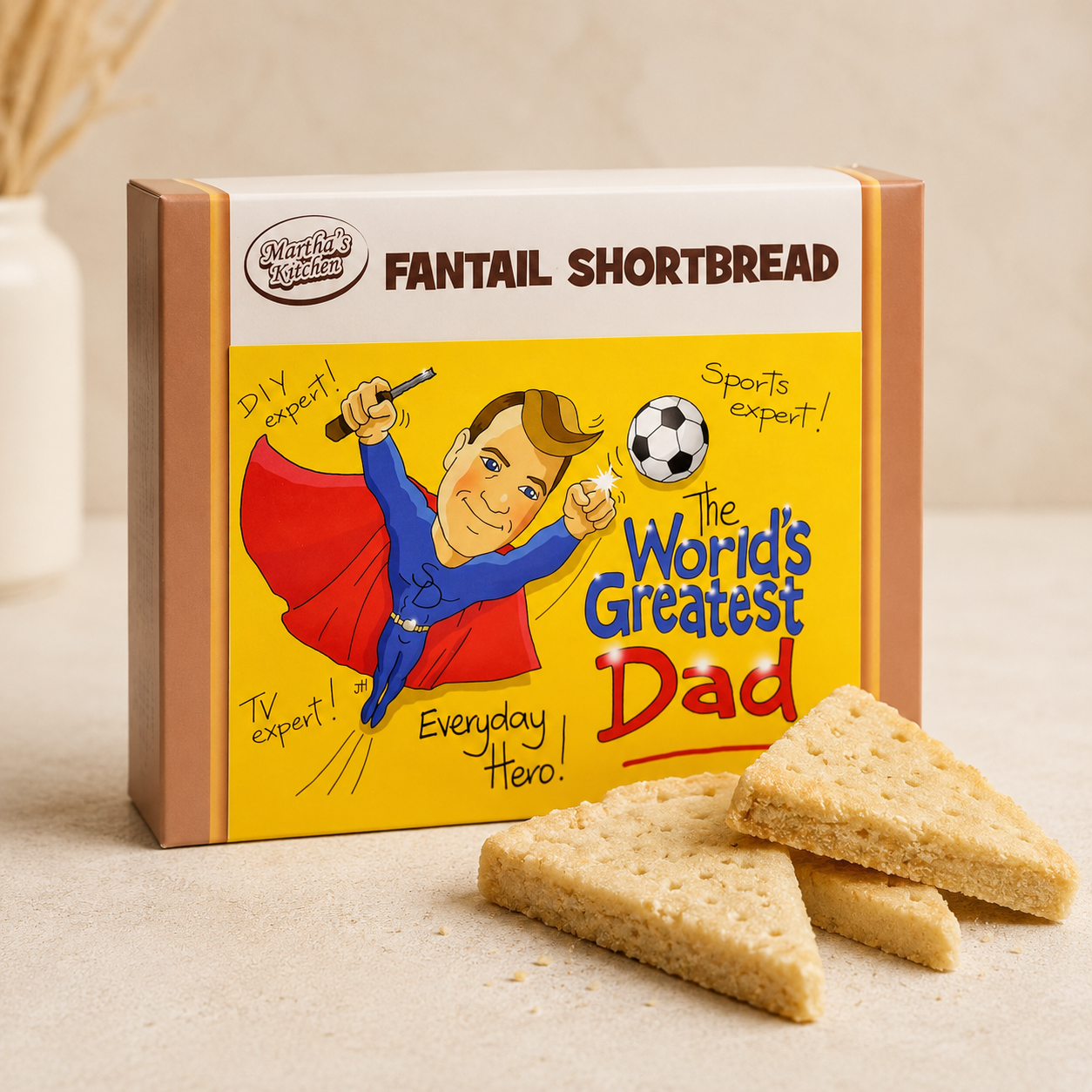 125g Fantail Shortbread & "Dad" Postcard Gift Box