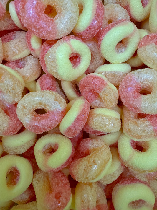 Freeze Dried Sour Peach Rings 250g Bulk ‎Wholesale