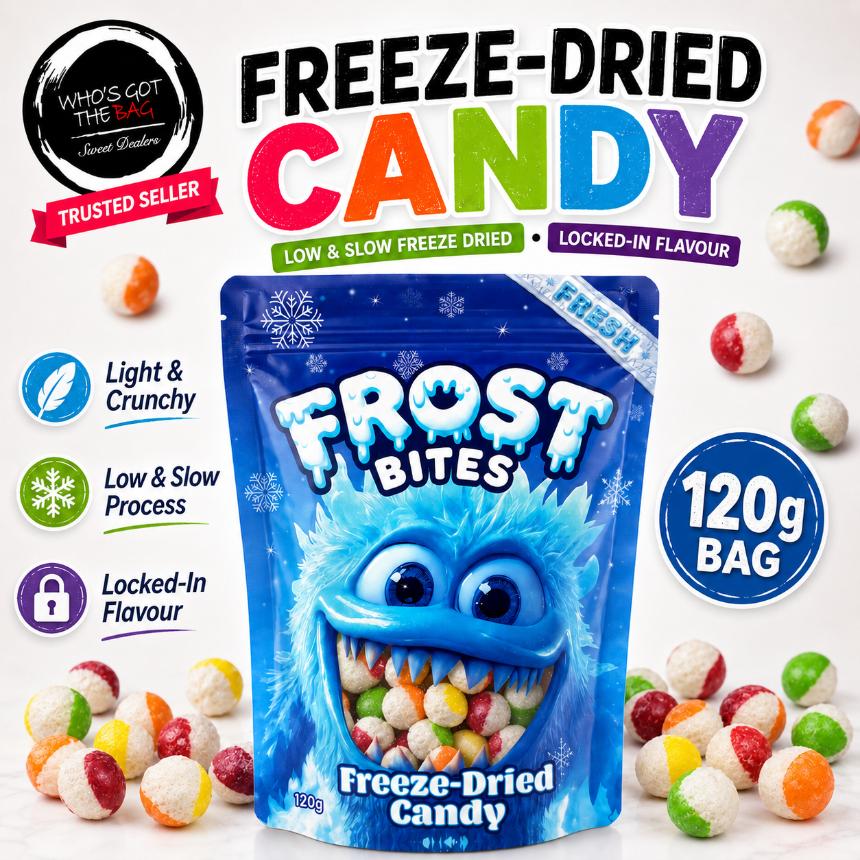 Freeze Dried Skittles Fruit Berries Freeze-Dried Cake & Ice Cream Topping
