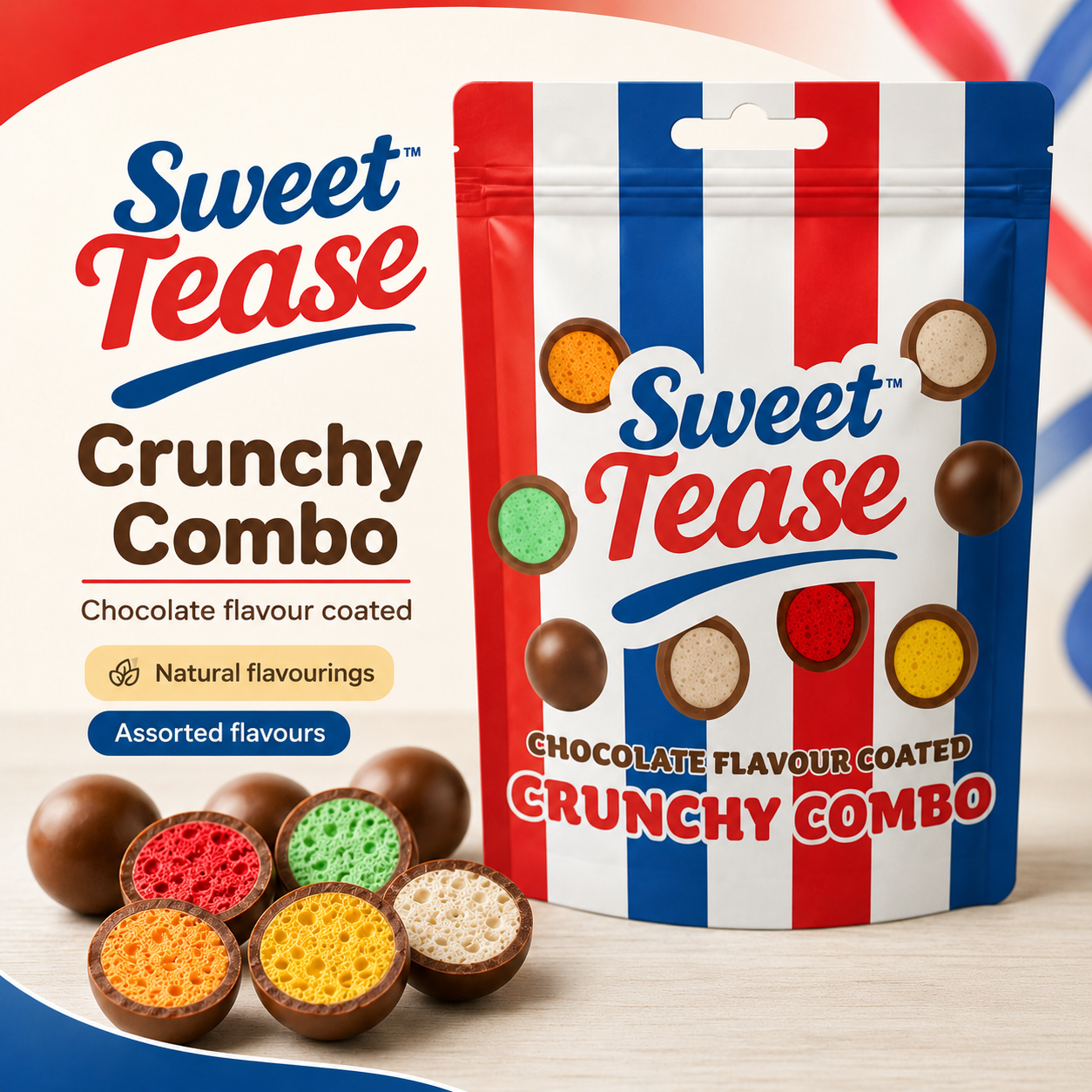 Sweet Tease Crunchy Combo Chocolate Flavour Puffs