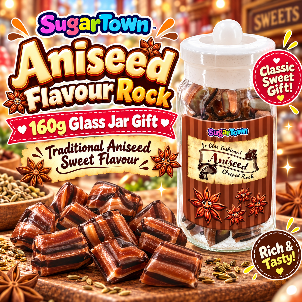 Traditional Flavour Rock Gift Jars, 160g