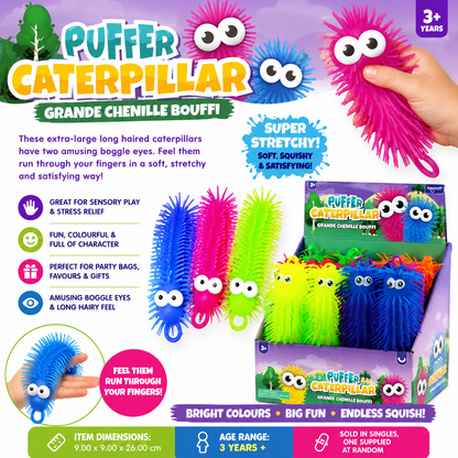 Large Puffer Caterpillars Sensory Toy
