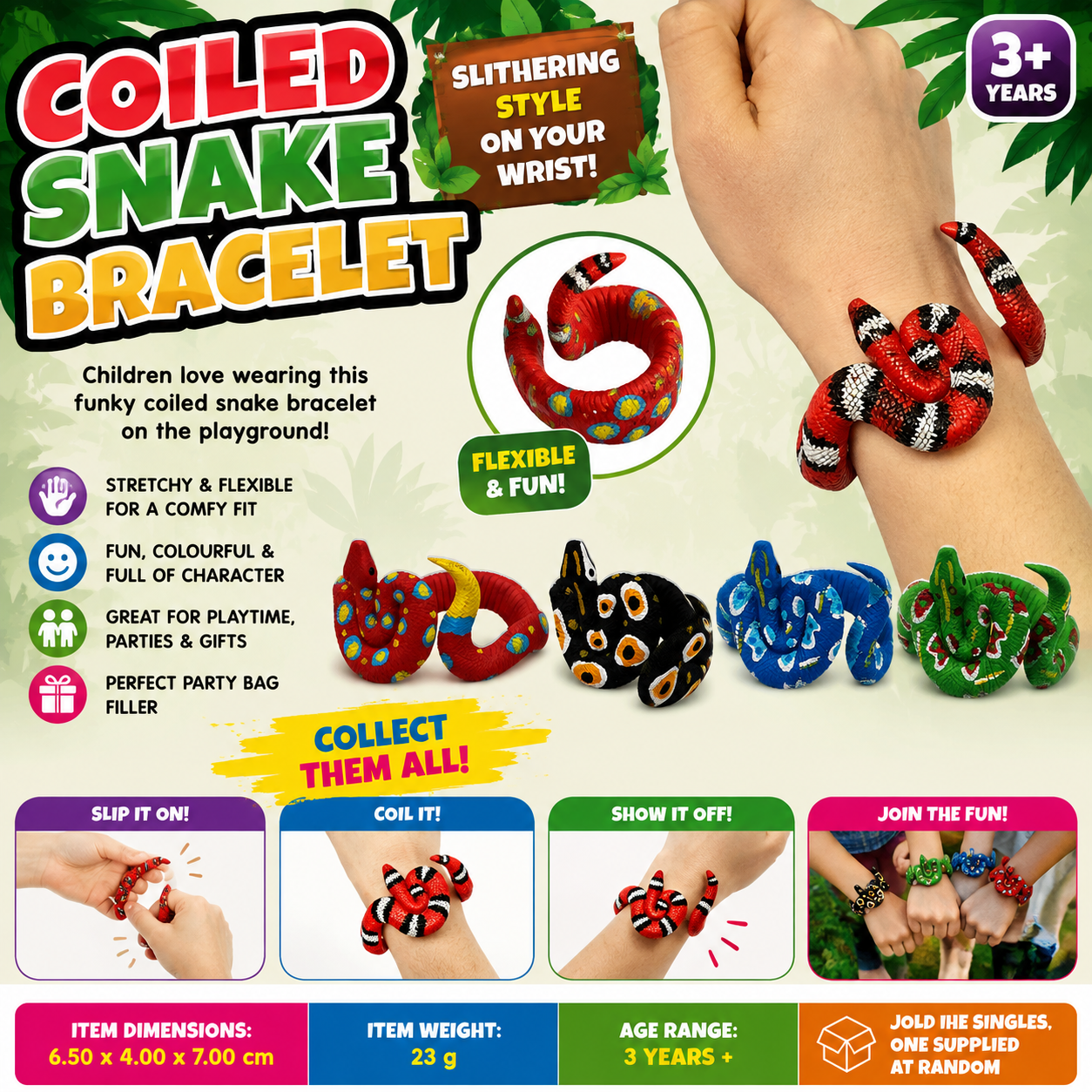 Coiled Snake Bracelet Toy