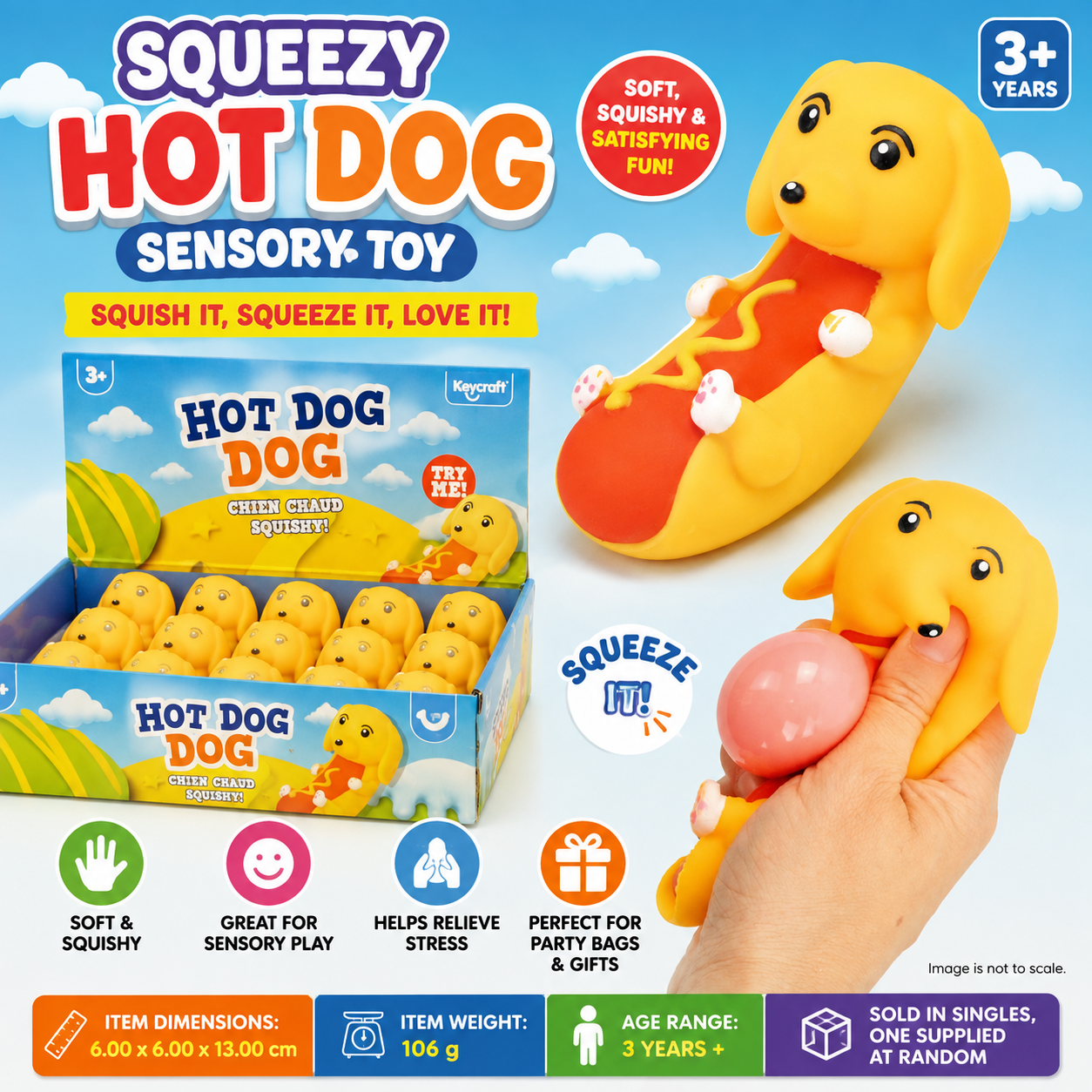 Squeezy Hot Dog Sensory Toy