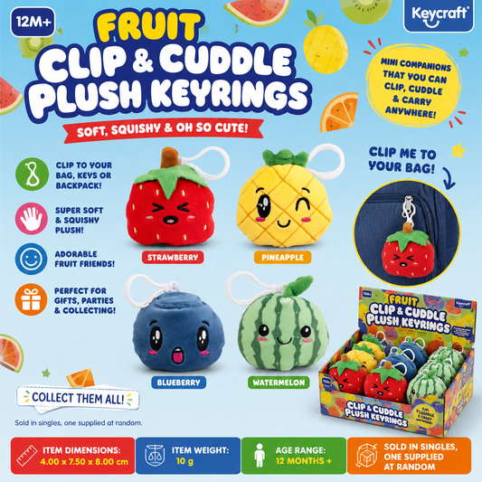 Fruit Clip & Cuddle Plush Keyrings