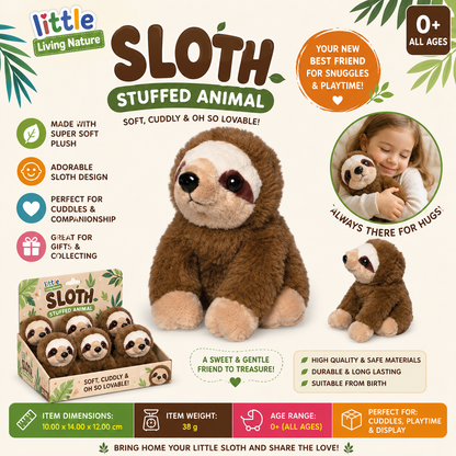 LITTLE Living Nature Sloth Stuffed Animal