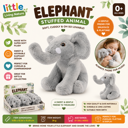 LITTLE Living Nature Elephant Stuffed Animal