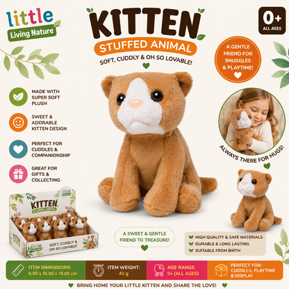 LITTLE Living Nature Kitten Stuffed Animal